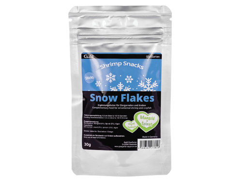 GlasGarten Shrimp Snacks Snow Flakes - Mangold-Spinat - 30g
